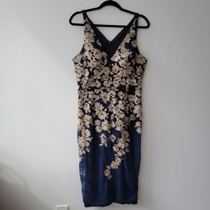 BA Nites Floral Lace Dress